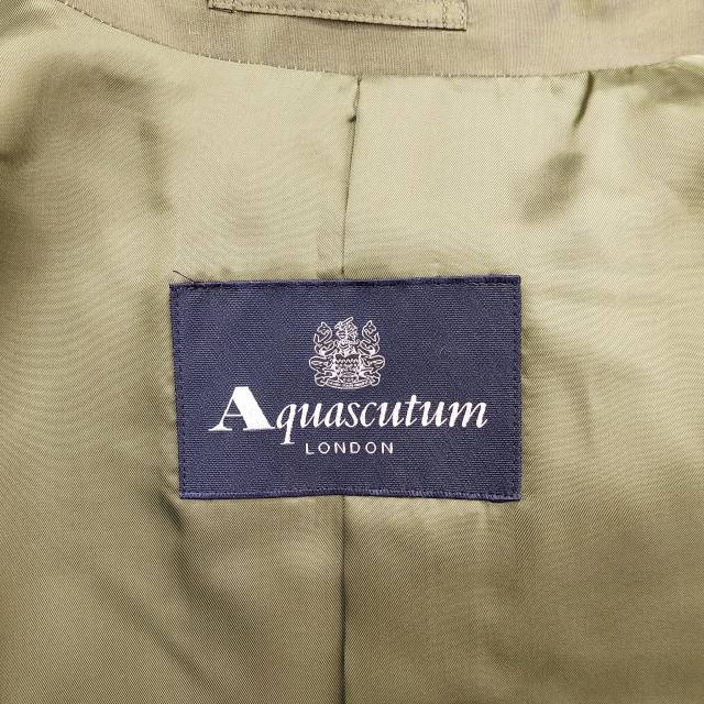 アクアスキュータム AQUASCUTUM シルク100% 玉虫色 トレンチコート スプリングコート ジャケット 光沢 緑 13 1023 レディース