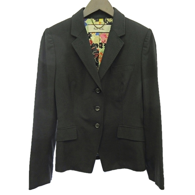 Paul Smith ポールスミス 柄裏地　ストレッチテーラードジャケット　L PS PAUL SMITHポールスミス グラフィック裏地 ネップウールコットン