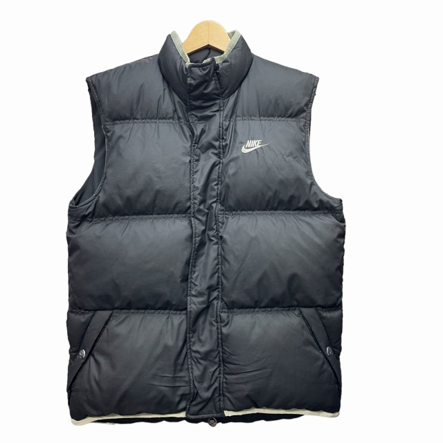 ナイキ NIKE ダウンベスト リバーシブル ロゴ 黒 ブラック XL IBO33 