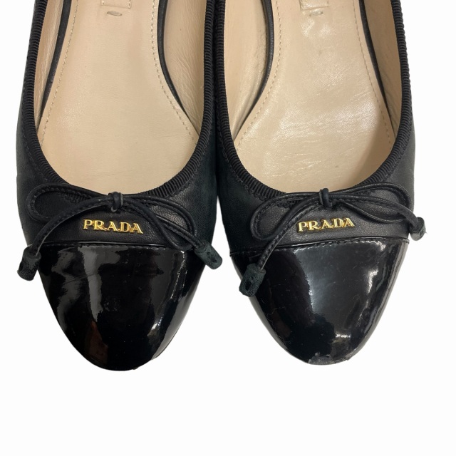プラダ PRADA フラットシューズ バレエシューズ パンプス エナメルトゥ 