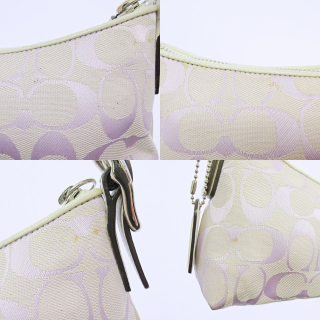 【極美品】COACH　ハンドバッグ　アクセサリーポーチ　シグネチャー　8K01 美品 COACH コーチ シグネチャー アクセサリーポーチ
