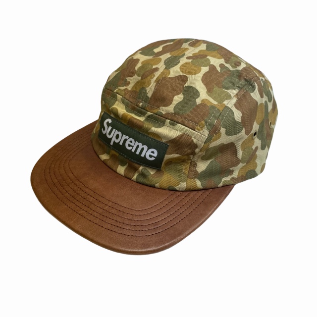 シュプリーム SUPREME 12SS Camo Leather Camp Cap カモ レザー 