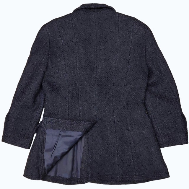 シャネル ヴィンテージ 02A ツイード ブラック コート コート - カシミヤ ツイード、ブラック \u0026 ホワイト \u2014 ファッション