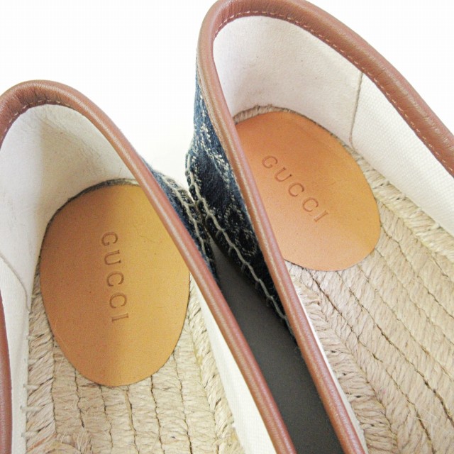 グッチ GUCCI 美品 580877 GG柄 エスパドリーユ スリッポン フラット 