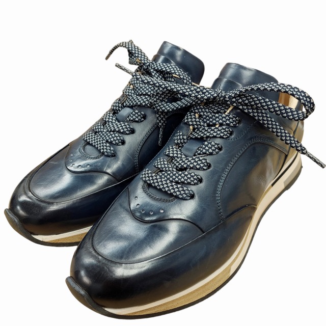 ダンヒル dunhill レザースニーカー シューズ 靴 ネイビー 40 25cm 
