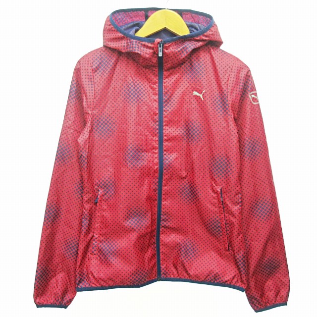 PUMA　プーマ　ナイロンジャケット　パーカー　フーディ　パイソン柄　グレー　サイズXL　ジップ付き　古着　 プーマ ナイロン パーカーの通販