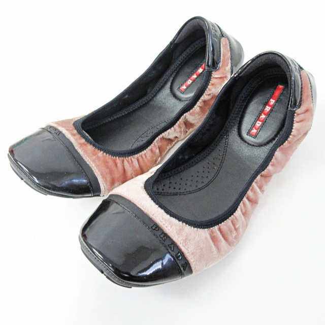 プラダスポーツ PRADA SPORT 美品 バレエ シューズ ぺたんこ フラット 