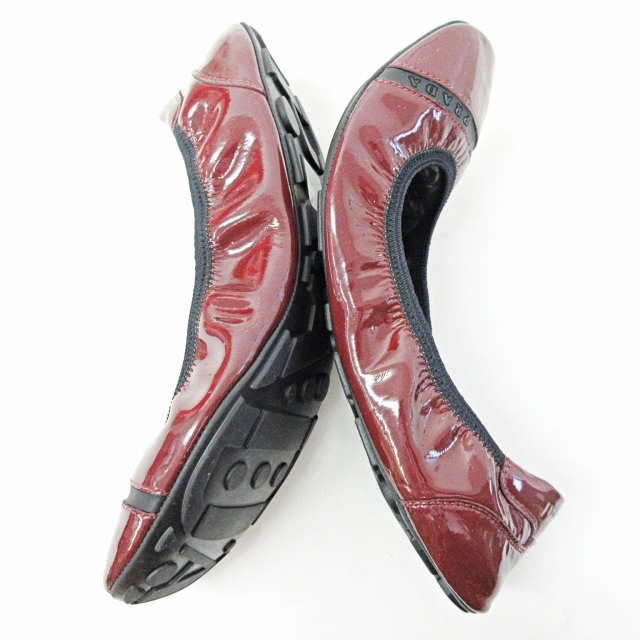 PRADA バレエシューズ ボルドー