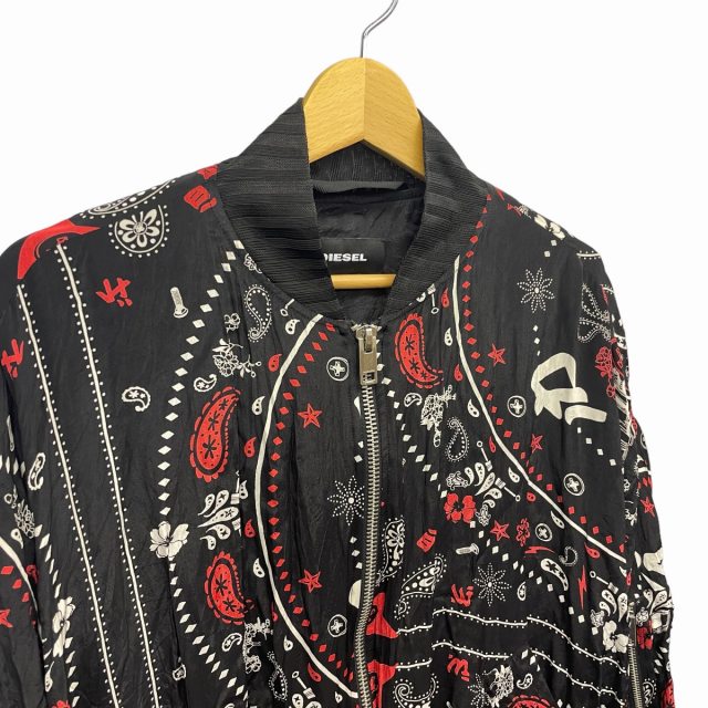 ディーゼル DIESEL 美品 19ss ペイズリー柄レーヨンボンバージャケット 