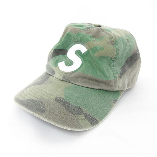 シュプリーム SUPREME Sロゴ カモフラ キャップ CAP 帽子 ウォッシュ 