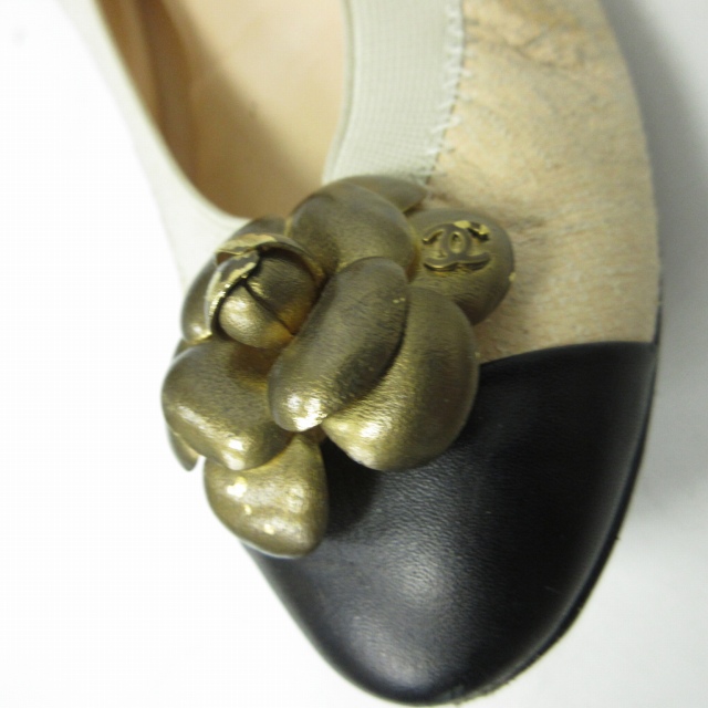 シャネル】パンプス カメリア ココマーク 12P バイカラー バラ 37