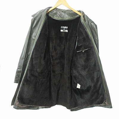 エンバ EMBA レザー コート ロング シェアードウィーゼルファー
