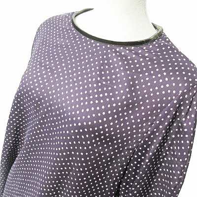 IENAドット柄長袖トップス グレー IENAドット柄長袖トップス グレー