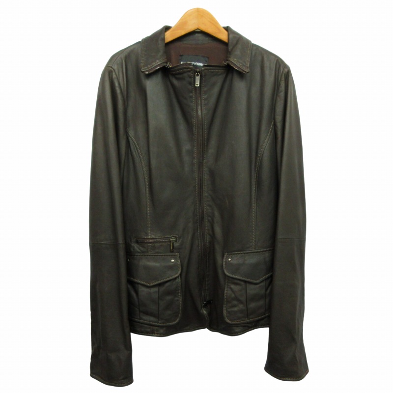 エンポリオアルマーニ EMPORIO ARMANI ラムレザー ライダース 