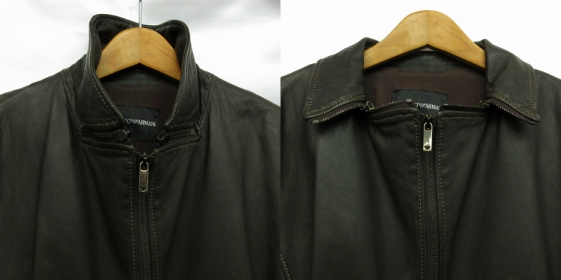 エンポリオアルマーニ EMPORIO ARMANI ラムレザー ライダース