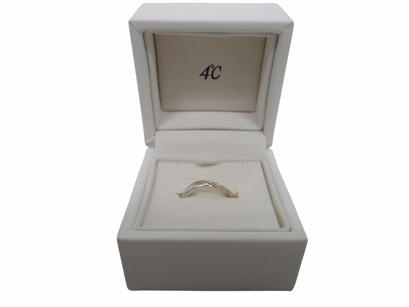 4°C K10 silver コンビリング ring 925 accessory K10 シルバー925 sterling スターリング コンビ デザイン 石入り