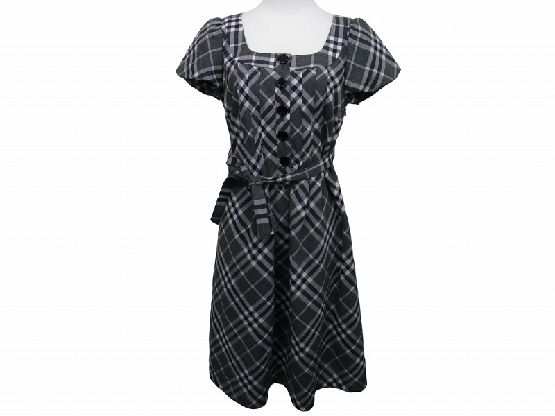 バーバリーブルーレーベル　ワンピース40サイズ バーバリーブルーレーベルジップワンピースsize40