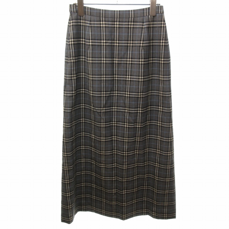 バーバリー ロンドン BURBERRY LONDON 台形スカート チェック柄 ウール 
