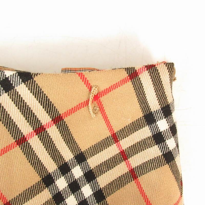 【超美品♪】　バーバリーブルーレーベル　ウールスカート　オレンジチェック BURBERRYS ブルーチェック膝丈スカート 7AR BURBERRY BLUE