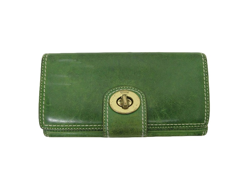 OLD COACH ダークグリーン レザーウォレット 7219 OLD COACH ダークグリーン レザーウォレット 7219