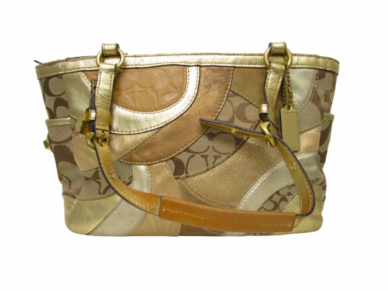 コーチ COACH シグネチャー ショルダーバッグ ツギハギ キャンバス 