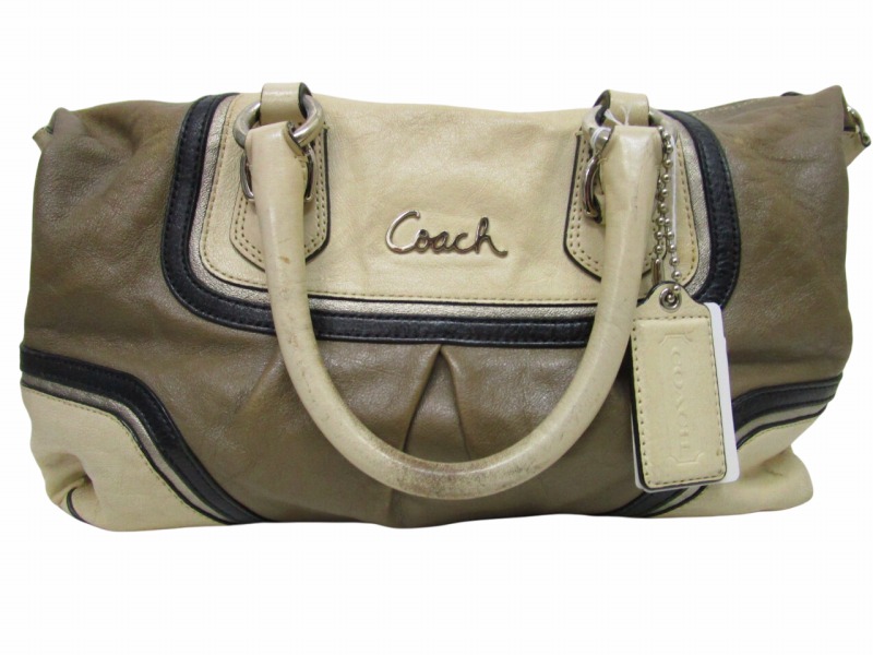 コーチ COACH 仔牛レザー 2way ショルダーバッグ ハンドバッグ ロゴ 