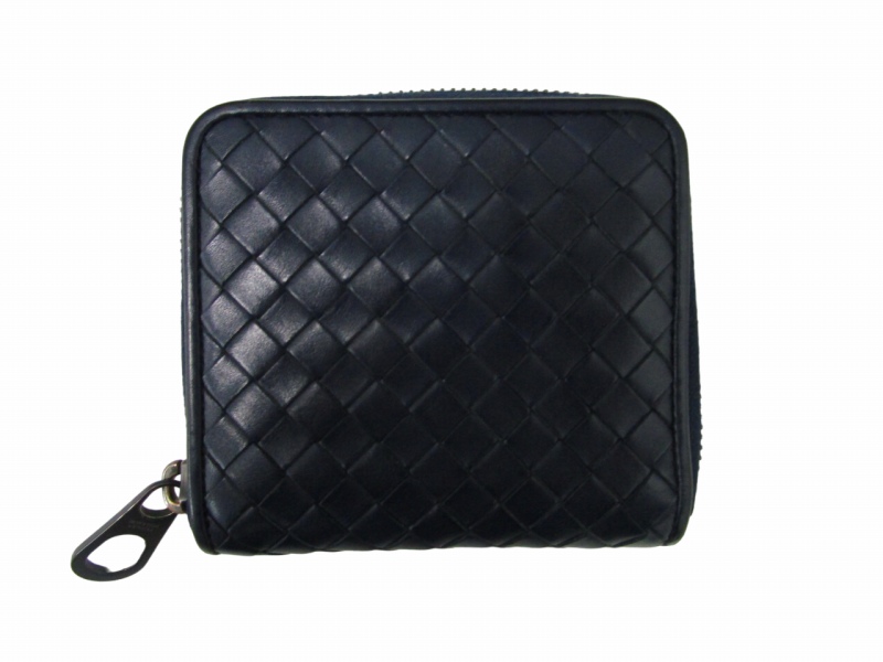 ボッテガヴェネタ レザーイントレチャート コンパクトウォレット 札入れ BOTTEGA VENETA ボッテガヴェネタ イントレチャート 二つ折り