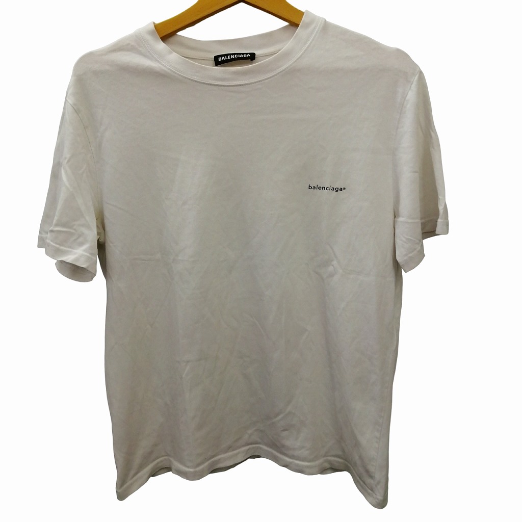 正規品✨BALENCIAGA ロゴ 半袖Tシャツ ホワイト BALENCIAGA バレンシアガ ロゴプリント 半袖 Tシャツ S ホワイト