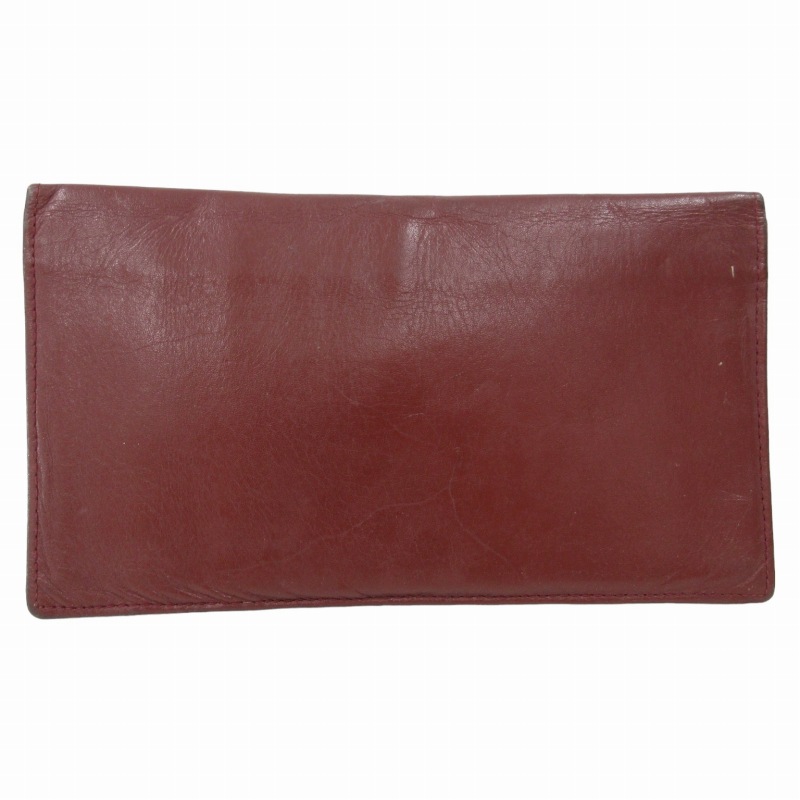 カルティエ Cartier 長財布 ロングウォレット レザー ロゴ型押し 茶  