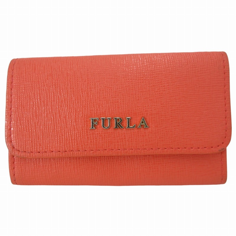 フルラ FURLA キーケース レザー 箱付き ロゴ 6連 オレンジ /HD フルラ FURLA キーケース レザー 箱付き ロゴ 6連 オレンジ /HD