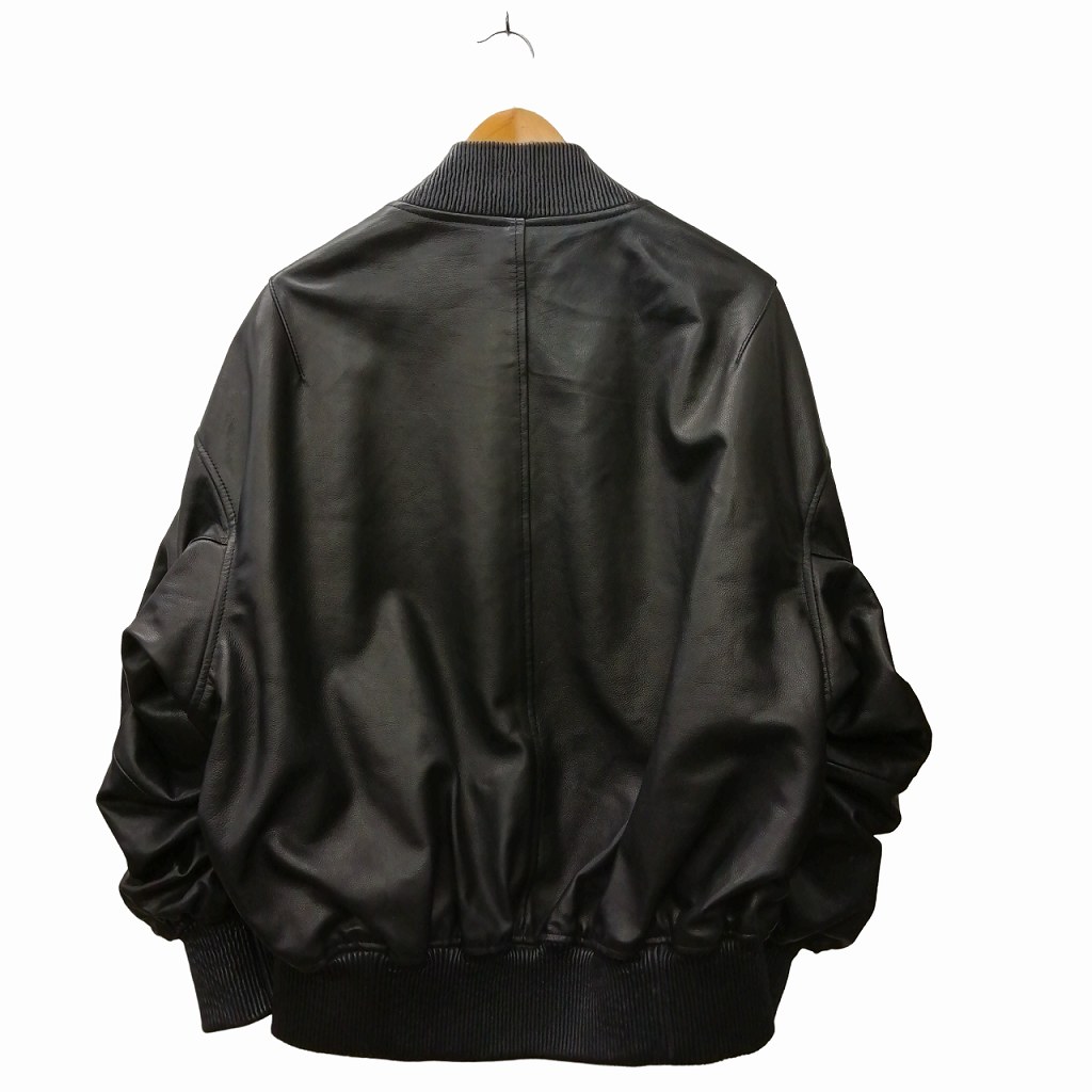ノート NotE BALLOON BOMBER JACKET レザー ジャケット ブラック 44 M 
