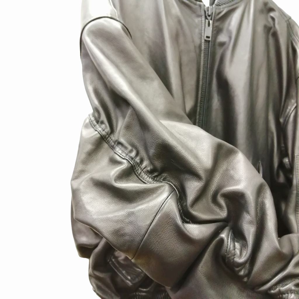 ノート NotE BALLOON BOMBER JACKET レザー ジャケット ブラック 44 M 