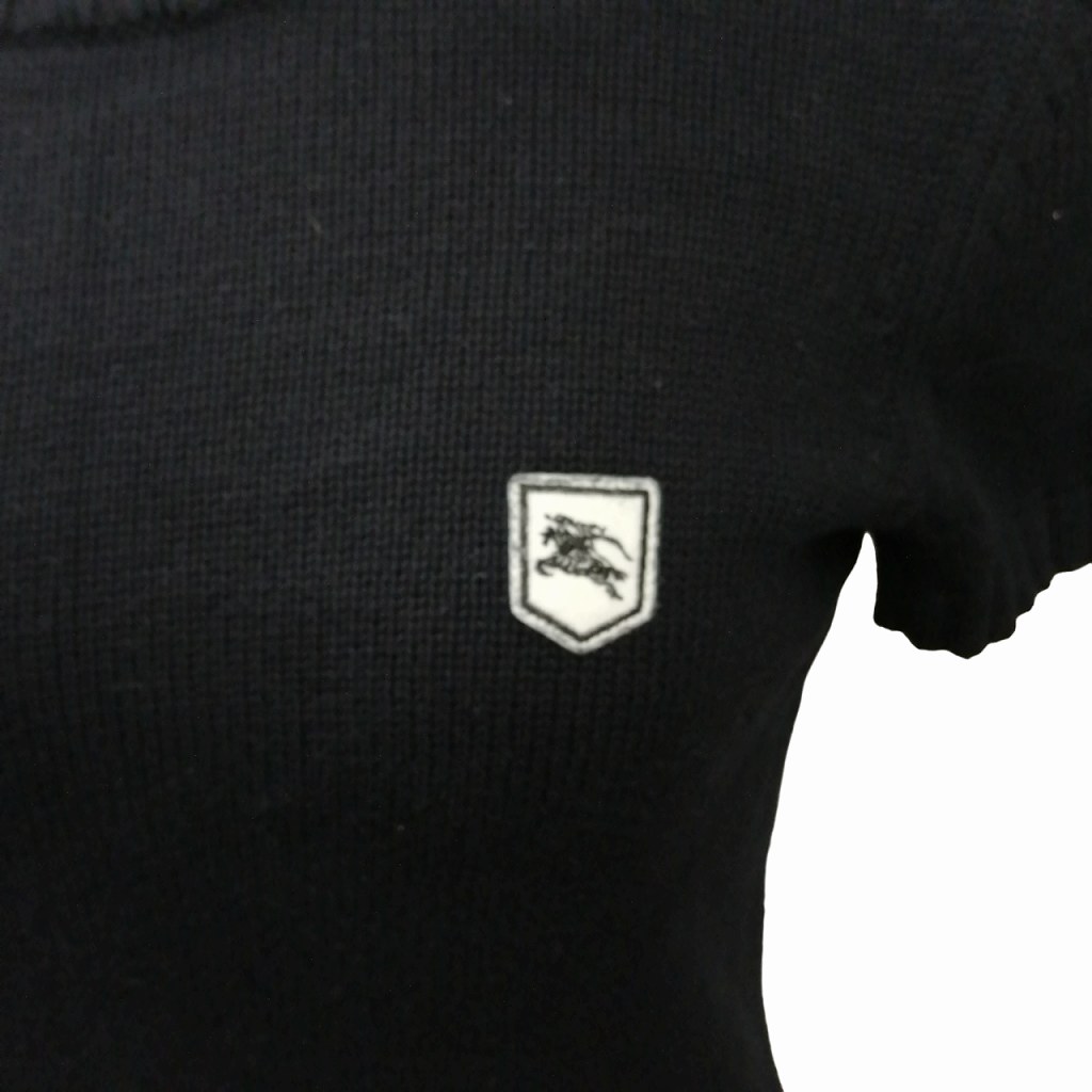 BURBERRY BLUE LABEL バーバリー　半袖カットソー　　M 38黒 美品 バーバリー ブルーレーベル トップス カットソー Tシャツ