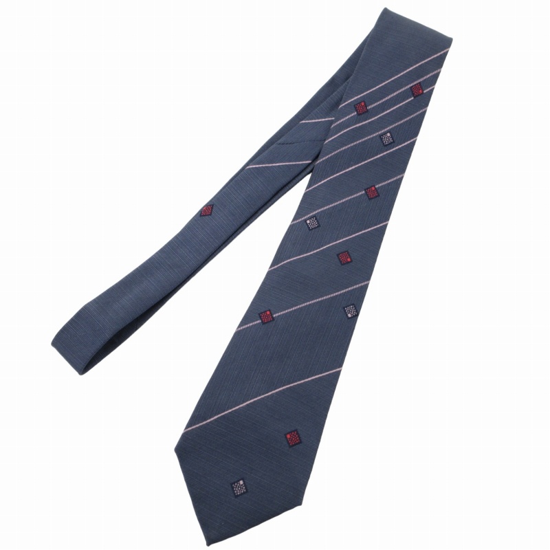 バレンシアガ BALENCIAGA ネクタイ ビジネス シルク 紺 ネイビー 