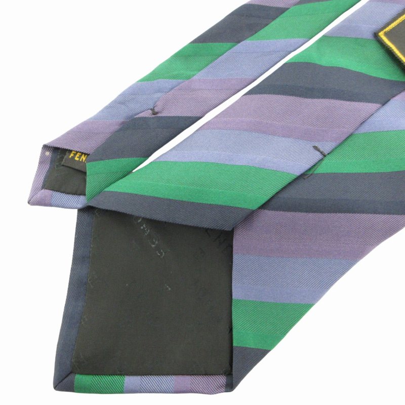 フェンディ FENDI ネクタイ ビジネス ストライプ 絹(シルク) マルチ