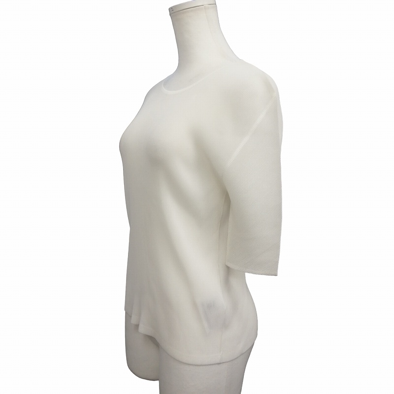 イッセイミヤケ プリーツプリーズ 白Tシャツ PLEATS PLEASE プリーツプリーズ イッセイミヤケ PP51FK372