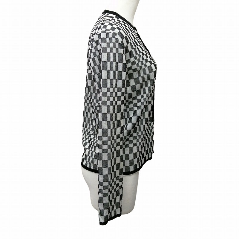 ジュンヤワタナベ JUNYA WATANABE チェッカーカーディガン AD2000 ニット セーター チェック モノトーン 白×黒 ブラック×ホワイト ■GY09 ジュンヤワタナベ JUNYA WATANABE チェッカーカーディガン