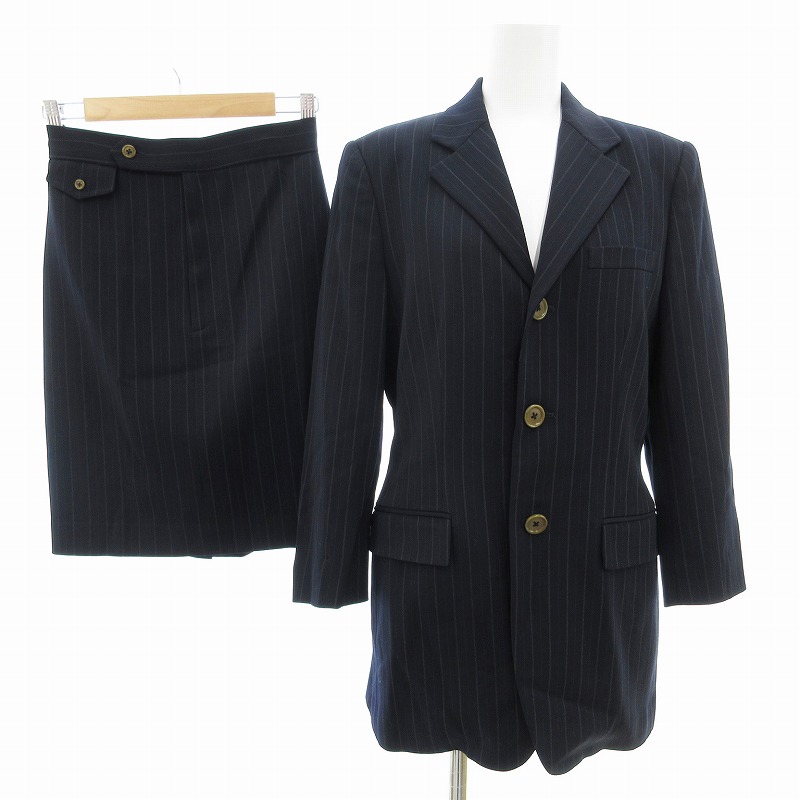 RALPH LAUREN ダブルジャケット スカート セットアップ ストライプ RALPH LAUREN ダブルジャケット スカート セットアップ ストライプ