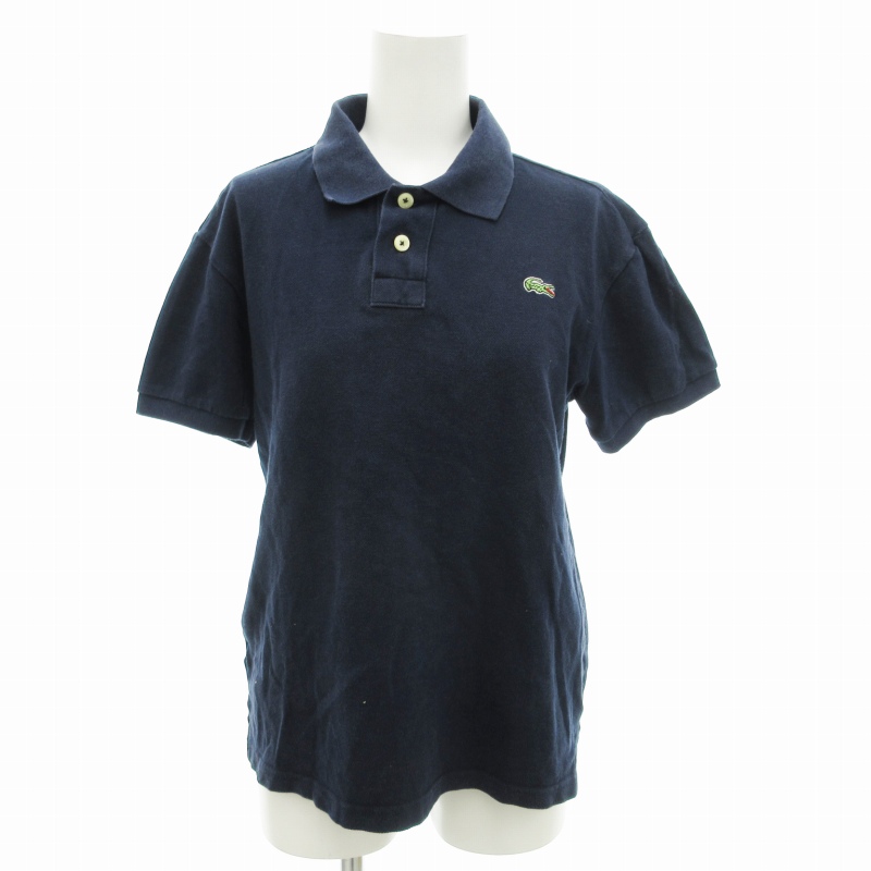 ラコステ LACOSTE ポロシャツ 半袖 ロゴワッペン 2 M 紺 ネイビー