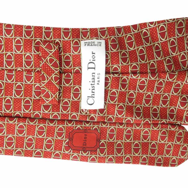 Christian Dior シルクネクタイ ロゴグラム レッド Christian Dior Monsieur ネクタイ 絹 シルク 赤 レッド クリスチャン