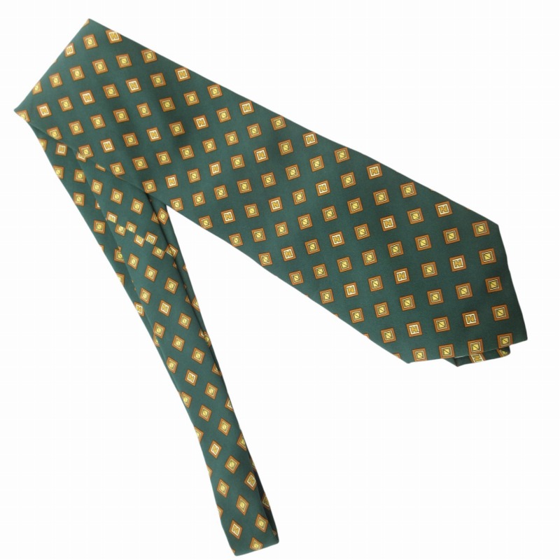 フェンディ FENDI 美品 ネクタイ 絹 シルク ズッカ 緑 グリーン /HD