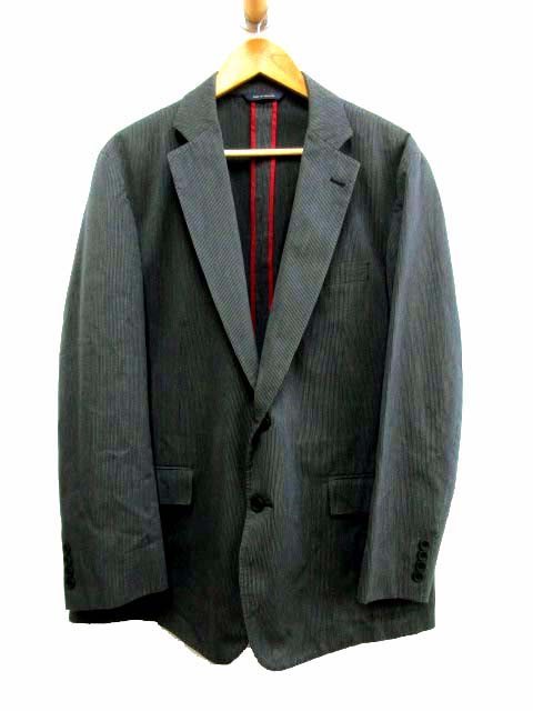 ブルックスブラザーズ Brooks Brothers 1818 Regent テーラードジャケット ブレザー ストライプ 綿 コットン シルク混 チャコールグレー サイズ44r メンズ 050 ベクトルパーク