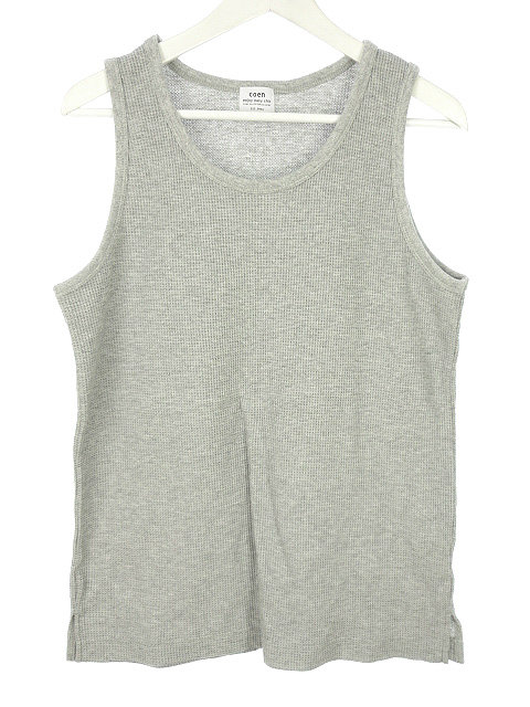 コーエン Coen ワッフル サーマ ル レイヤード タンクトップ S 灰色