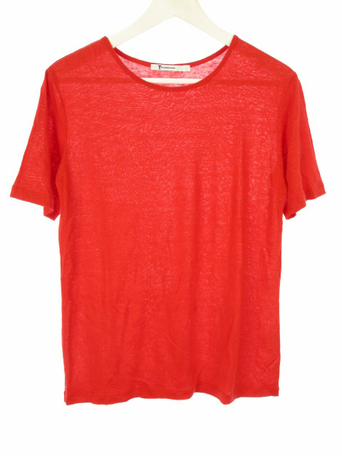 アレキサンダーワン Alexander Wang リネン Tシャツ カットソー シルク混 半袖 Xs 透け感 赤 レッド トップス メンズ 051 ベクトルパーク