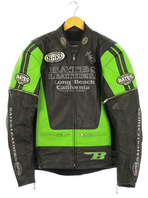 ベイツ BATES レーシング ジャケット ライダース レザー XXL 半袖 2way 