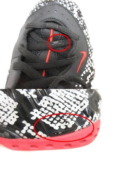 ナイキ Nike Air Foamposite One Snakeskin エアーフォームポジットワン スニーカー パイソン柄 ヘビ柄 28 ホワイト ブラック レッド メンズ 051 ベクトルパーク