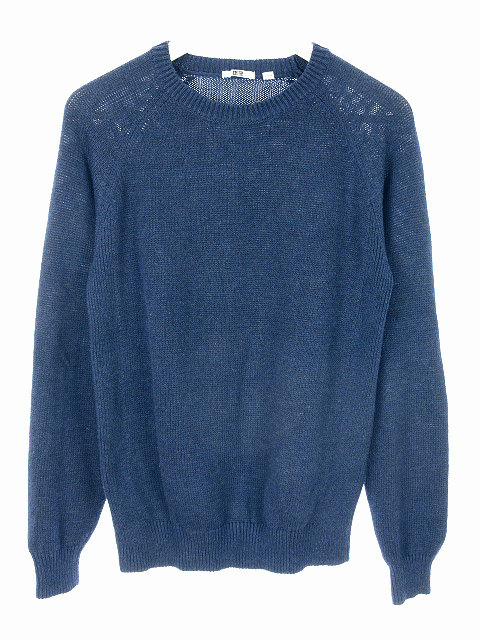ユニクロ Uniqlo ニット セーター 長袖 M 青 ブルー トップス メンズ 051 ベクトルパーク