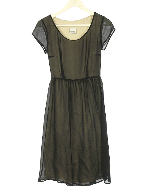 パオラフラーニ Paola Frani 半袖 ワンピース 無地 ひざ丈 薄手 透け感 36 黒 ブラック レディース 051 ベクトルパーク