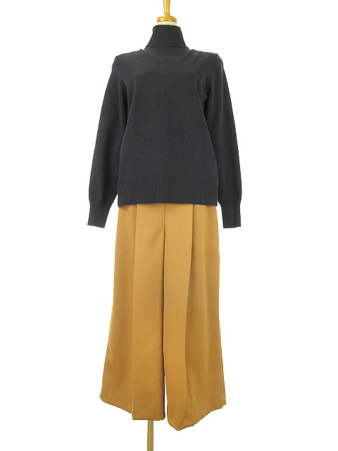 ミラオーウェン Mila Owen ニット ドッキング オールインワン 1 ネイビー ブラウン 長袖 ワイドパンツ レディース 051 ベクトルパーク