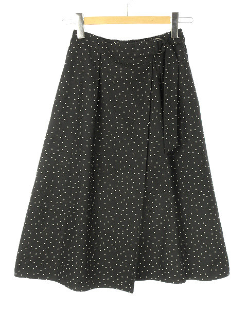 ショコラフィネローブ Chocol Raffine Robe ドット ロング スカート 巻きスカート風 F 総柄 黒 ブラック ボトムス レディース 051 ベクトルパーク ショコラフィネローブ Chocol Raffine Robe ドット ロング スカート 巻きスカート風 F 総柄 黒 ブラック ボトムス レディース 051 ベクトルパーク